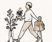 NEW BUSINESSのお仕事をする人のイラスト